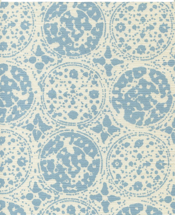 Bodri Batik Windsor Blue on Tint Screen Printed Fabric | China Seas