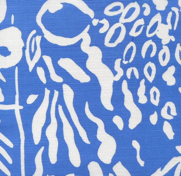 Bonaire II French Blue on White Screen Printed Fabric | China Seas