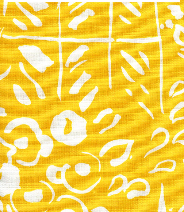Bonaire Sunflower on White Screen Printed - White Fabric | China Seas