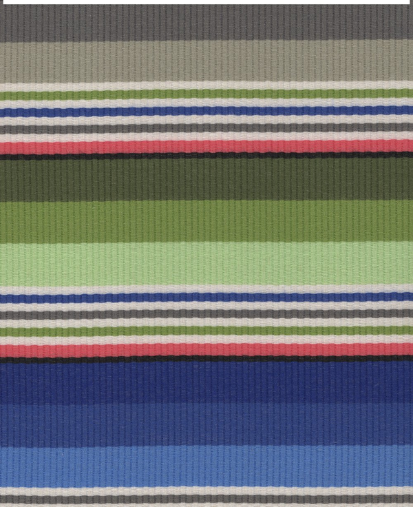 Cabana Stripe Multi Blue Green Magenta Screen Printed Fabric | China Seas