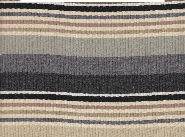 Cabana Stripe Multi Grays Taupe Black Screen Printed Fabric | China Seas