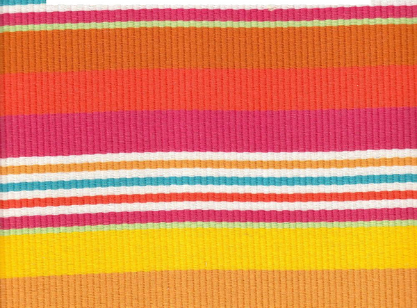 Cabana Stripe Multi Pink Orange Yellow Screen Printed Fabric | China Seas