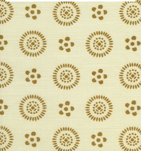Carna Camel on Tint Screen Printed - Off-White Fabric | China Seas