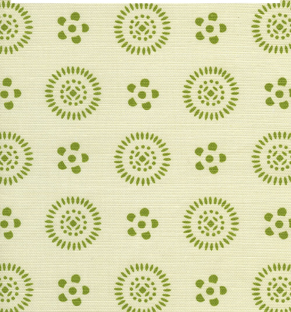 Carna Jungle Green on Tint Screen Printed - Off-White Fabric | China Seas