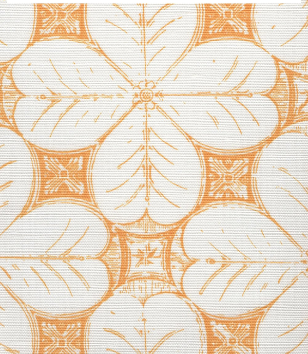 China Flower One Color Yellow on White Linen Cotton Screen Printed Fabric | China Seas