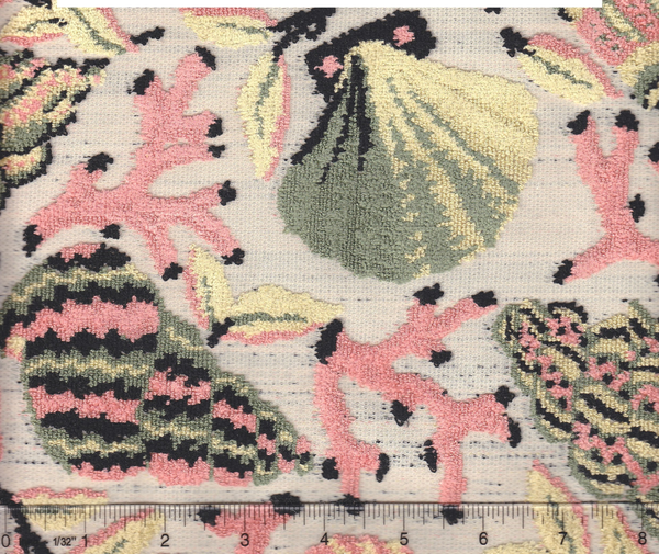 Coquille Vert_006270t Screen Printed - Beige Fabric | China Seas