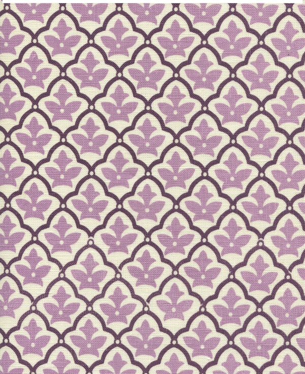 Cumberland Lilac on Tint Screen Printed - White Fabric | China Seas