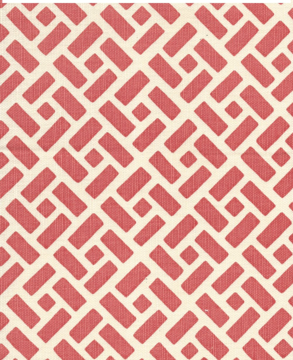 Edo Grande Orange on Tinted Linen Screen Printed Fabric | China Seas
