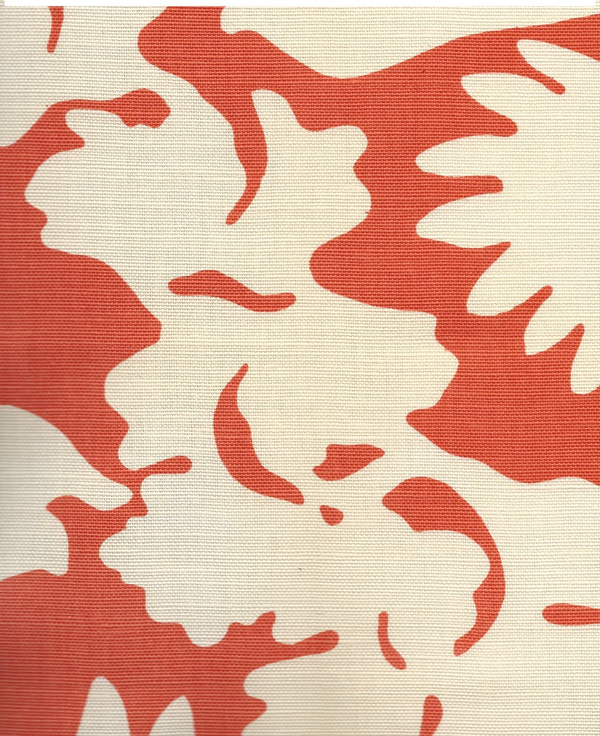 Flora Background Shrimp on tint Screen Printed Fabric | China Seas