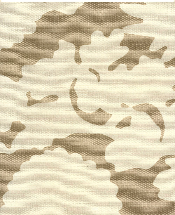 Flora Background Taupe on Tint Screen Printed - Dark Brown Fabric | China Seas