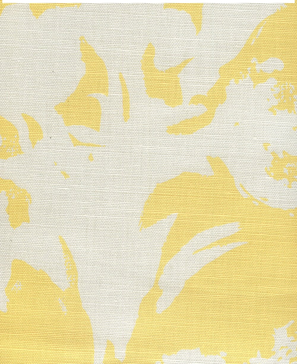 Flowers II Background Aqua on White Screen Printed Fabric | China Seas