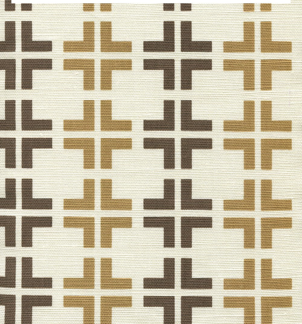 Frowick Brown Camel on Tint Screen Printed - Beige Fabric | China Seas