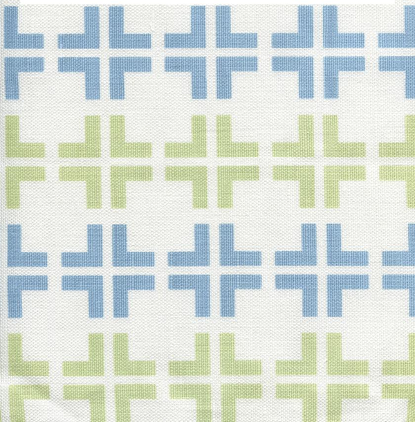 Frowick Soft Windsor Blue on White Screen Printed Fabric | China Seas