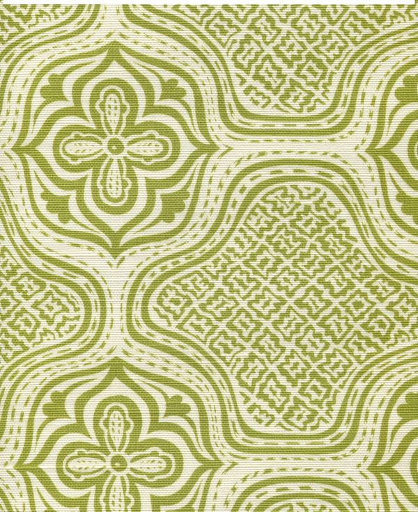 Hmong Batik Jungle Green on Tint Screen Printed Fabric | China Seas