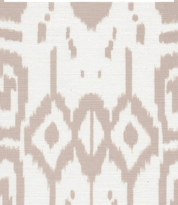 Island Ikat Pumice on White Screen Printed - Beige Fabric | China Seas