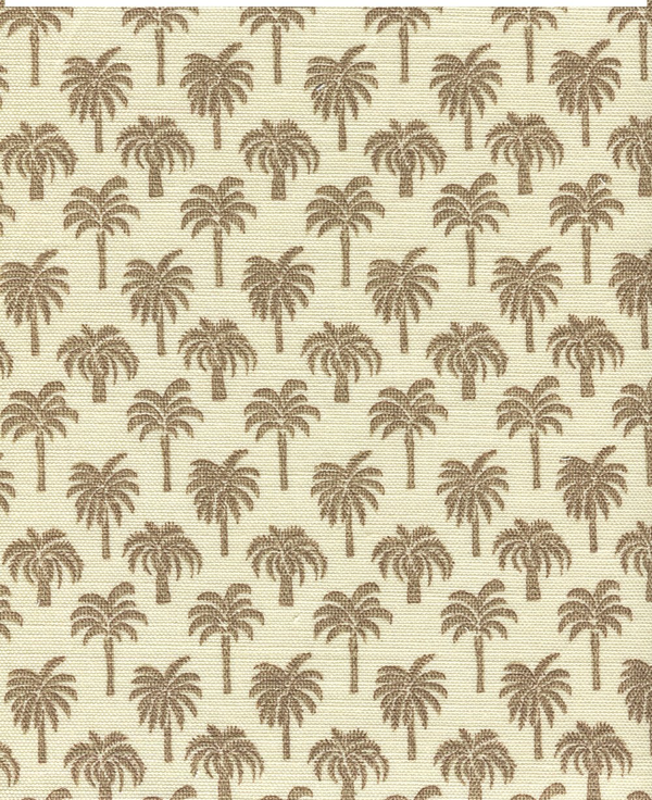 Island Palm Brown Screen Printed - Brown Fabric | China Seas