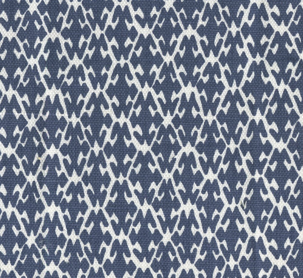 Izmir Navy Screen Printed - Off-White Fabric | China Seas