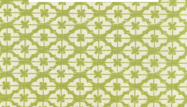 Kyoto Green on Tinted Linen Screen Printed - Off-White Fabric | China Seas