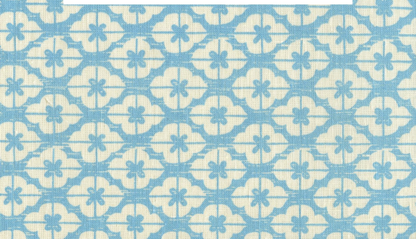Kyoto Blue on Tinted Linen Screen Printed - Periwinkle Fabric | China Seas