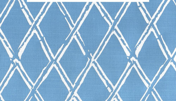 Lyford Diamond Blotch White Lines Wedgewood Screen Printed Fabric | China Seas