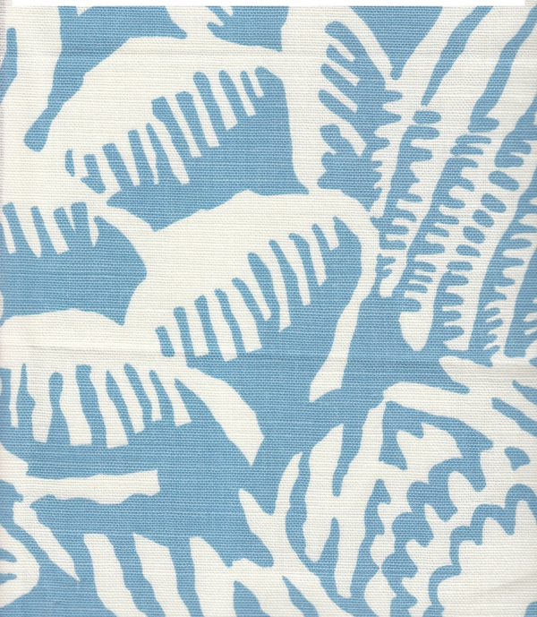 Macambo Blue Screen Printed - Light Blue Fabric | China Seas