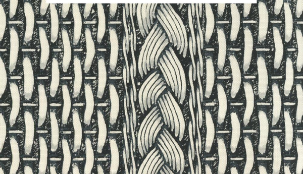 New Shadows French Blue on White Screen Printed Fabric | China Seas