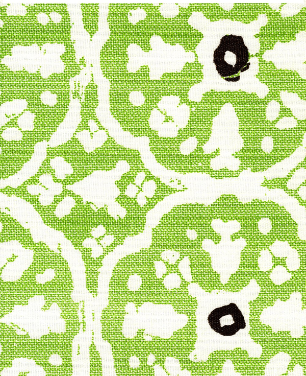 Nitik Grande Jungle Green Brown on Tint Screen Printed Fabric | China Seas