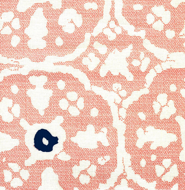 Nitik Grande Pink Navy on Tint Screen Printed - Off-White Fabric | China Seas