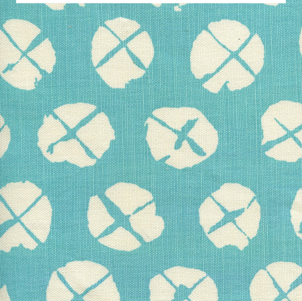 Obi II Reverse Turquoise on Tint Screen Printed Fabric | China Seas