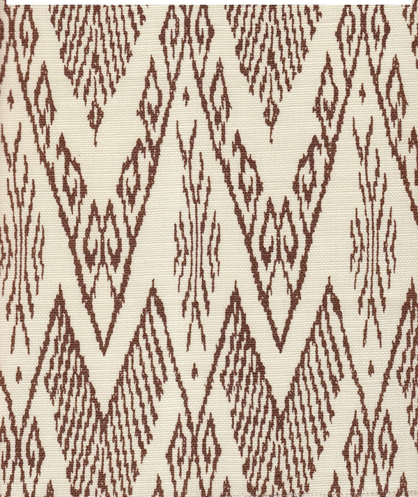 Raffles Brown Brown on Tint Screen Printed - White Fabric | China Seas