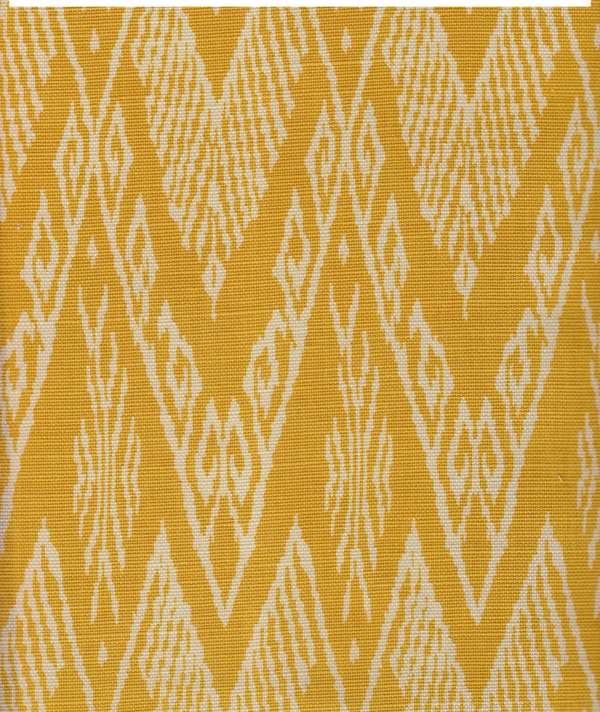 Raffles Reverse Inca Gold on Tint Screen Printed Fabric | China Seas