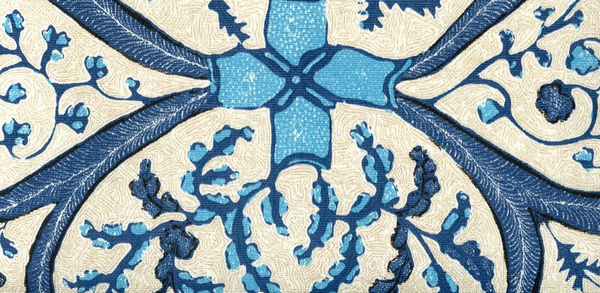 Salong Batik Multi Turquoise New Navy Screen Printed Fabric | China Seas