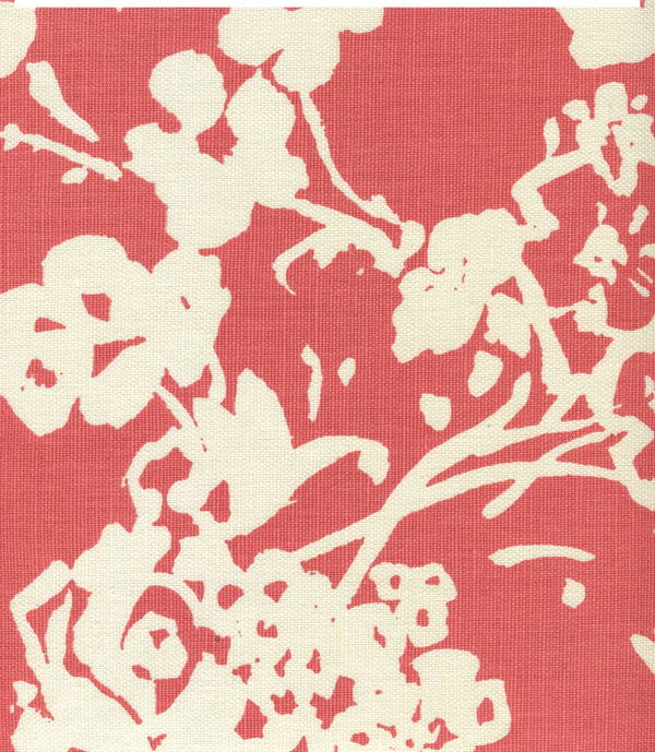 Silhouette Reverse Coral on Tint Screen Printed Fabric | China Seas