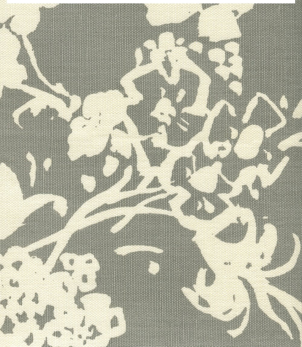 Silhouette Reverse Gray on Tint Screen Printed Fabric | China Seas