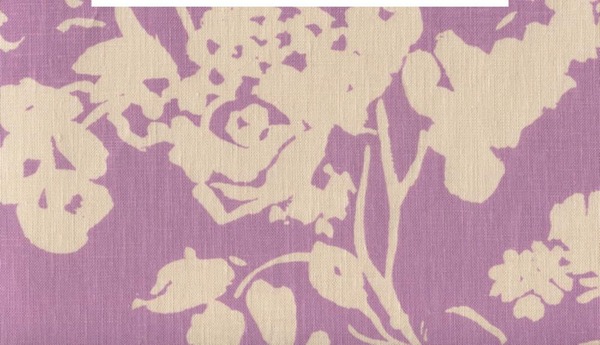 Silhouette Reverse Lavender on Tan Screen Printed Fabric | China Seas