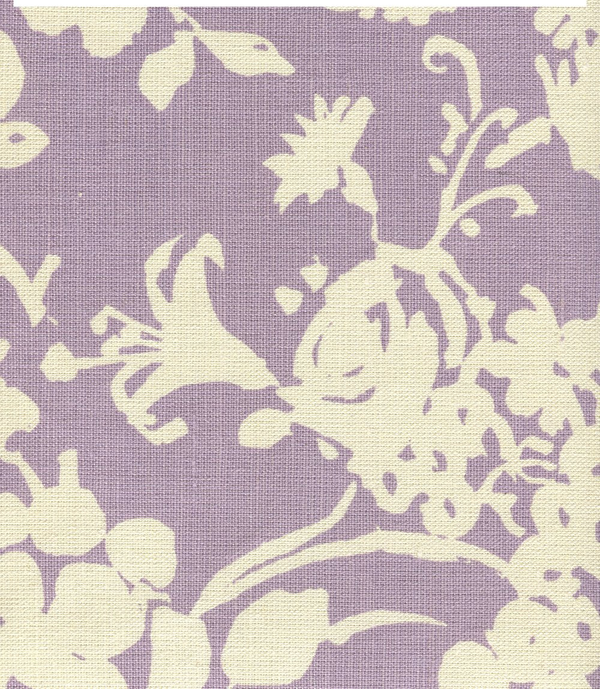 Silhouette Reverse Lavender on Tint Screen Printed Fabric | China Seas
