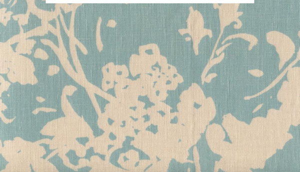 Silhouette Reverse New Blue on Tan Screen Printed Fabric | China Seas
