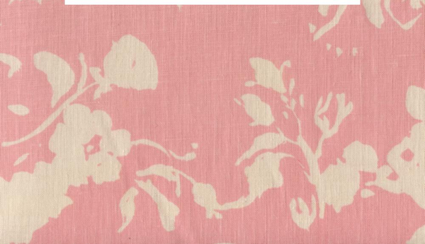 Silhouette Reverse Pink on Tan Screen Printed - Off-White Fabric | China Seas