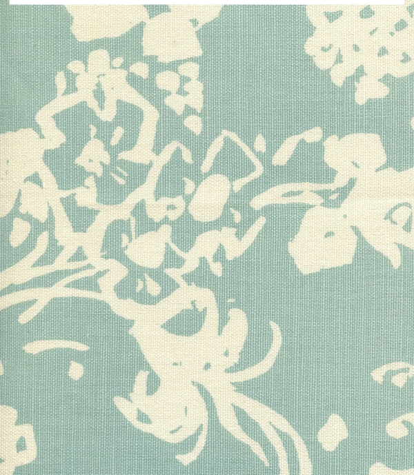 Silhouette Reverse Windsor Blue on Tint Screen Printed Fabric | China Seas
