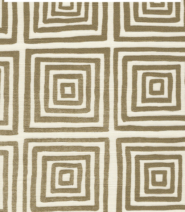 Ziggurat Metallic on Tint Screen Printed - White Fabric | China Seas