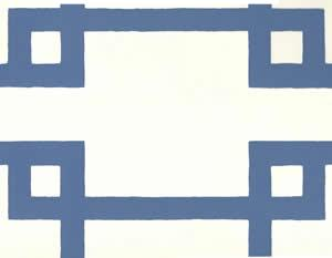 Brighton New Navy on Off White Paper Screen Printed | China Seas
