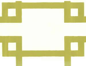 Brighton Pistachio on Off White Paper Screen Printed | China Seas