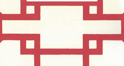 Brighton Red on Off White Paper Screen Printed | China Seas