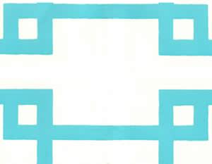 Brighton Turquoise on Off White Paper Screen Printed | China Seas