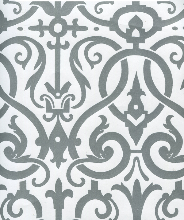 Charleston_II Silver_Metallic_on_White Screen Printed | China Seas