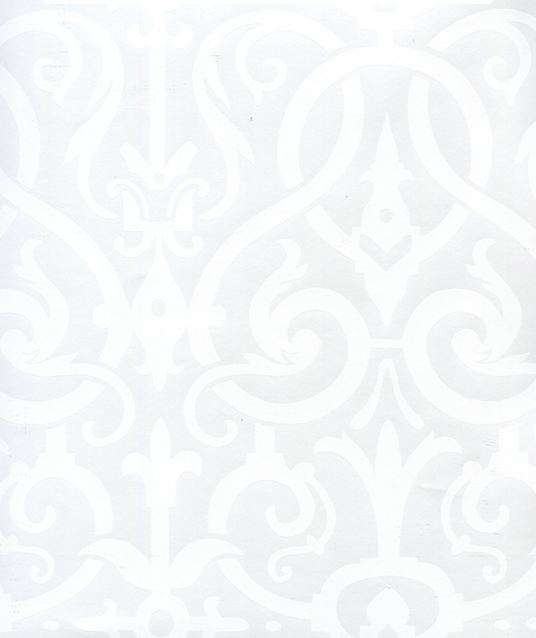 Charleston_ii White_on_white Screen Printed - Off-White Wallcovering | China Seas