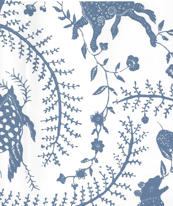 Cirebon II French Blue on White Screen Printed | China Seas