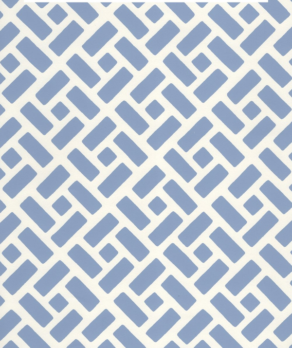 Edo II French Blue on Almost White Screen Printed | China Seas