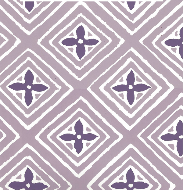 Fiorentina Two Color Lavender Purple Almost White Screen Printed | China Seas