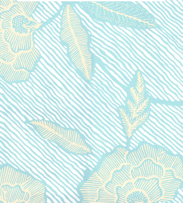 Flores Multi New Blue Cream on White Screen Printed | China Seas